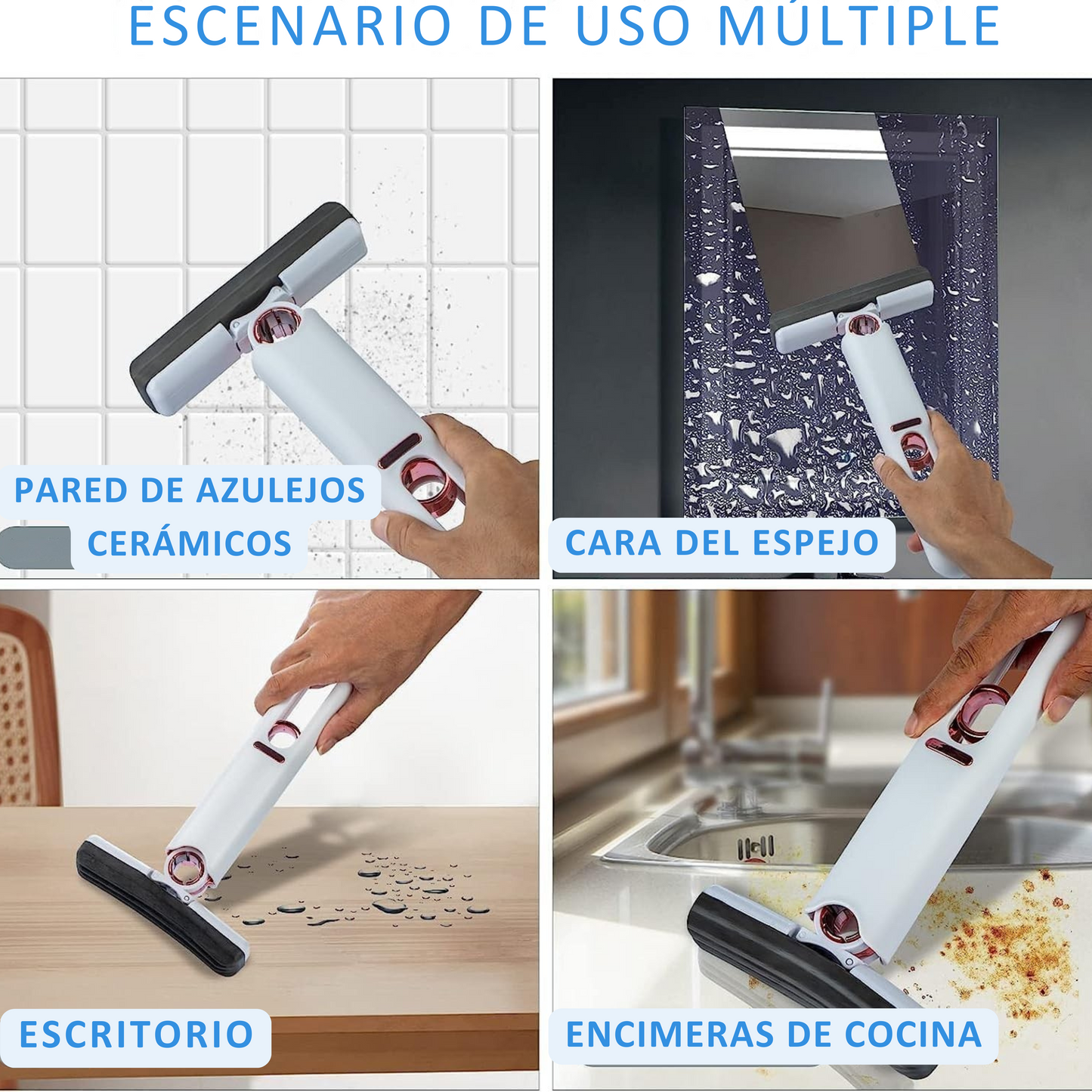 Mini Limpiador Exprimible Plegable Mopa Limpia Cocina y Vidrios MN-001