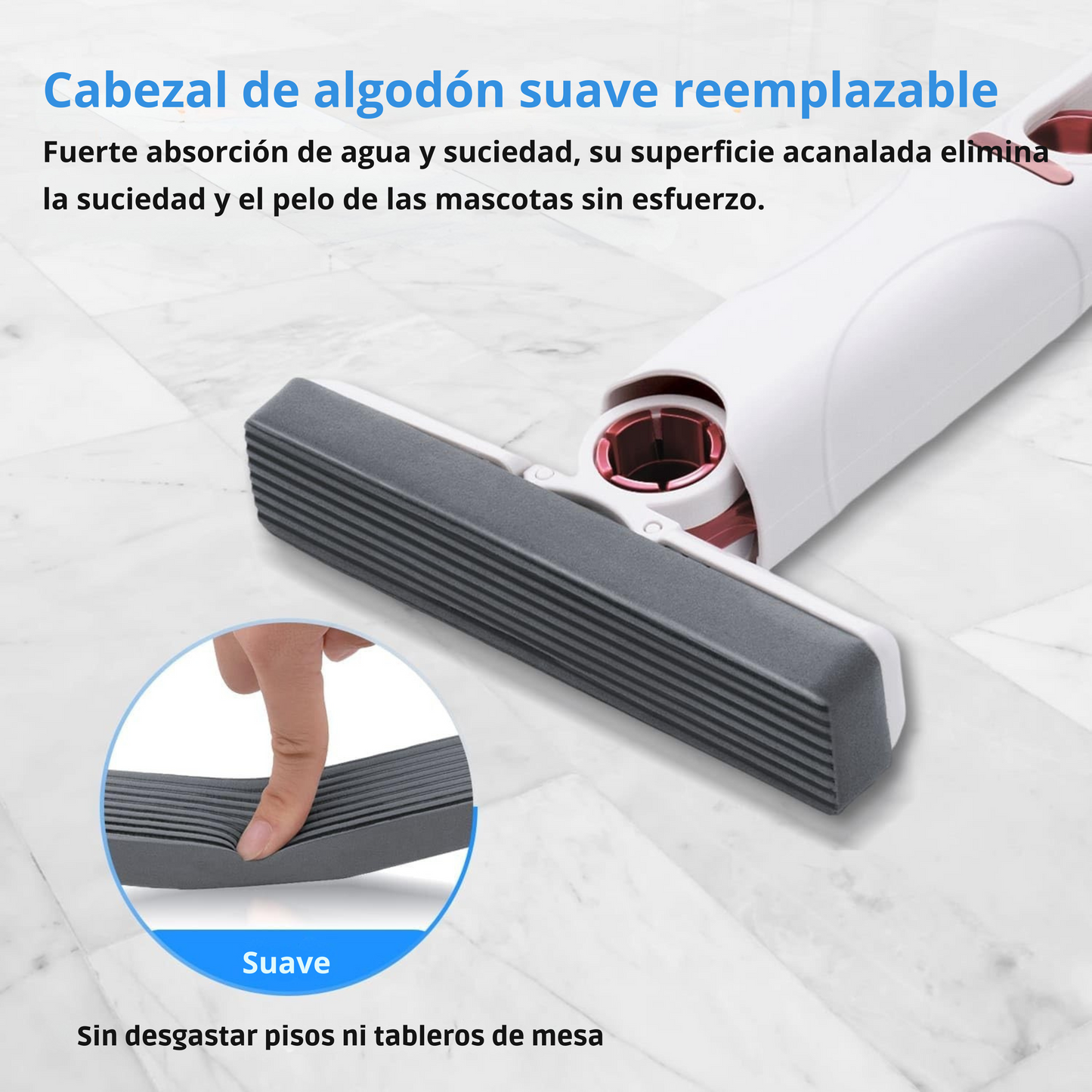 Mini Limpiador Exprimible Plegable Mopa Limpia Cocina y Vidrios MN-001
