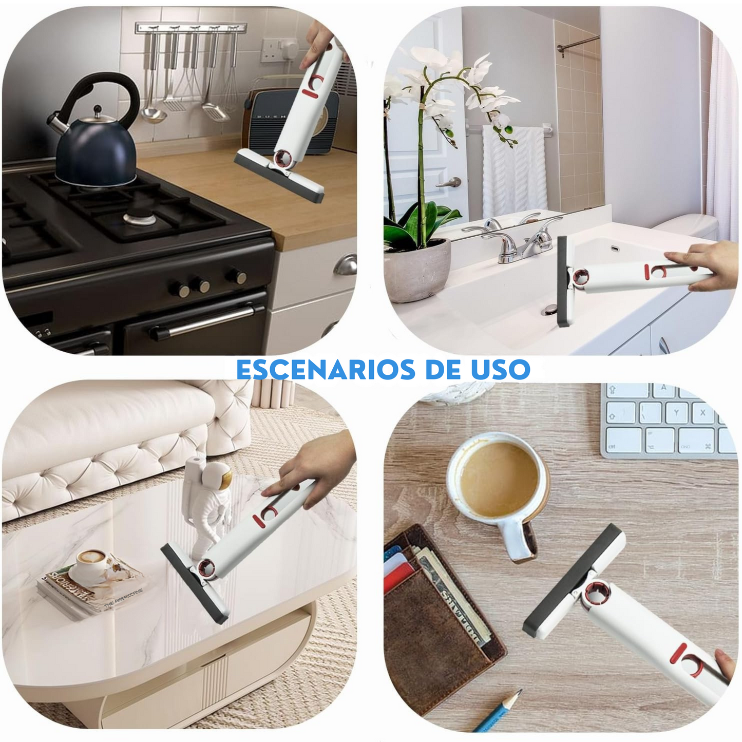 Mini Limpiador Exprimible Plegable Mopa Limpia Cocina y Vidrios MN-001