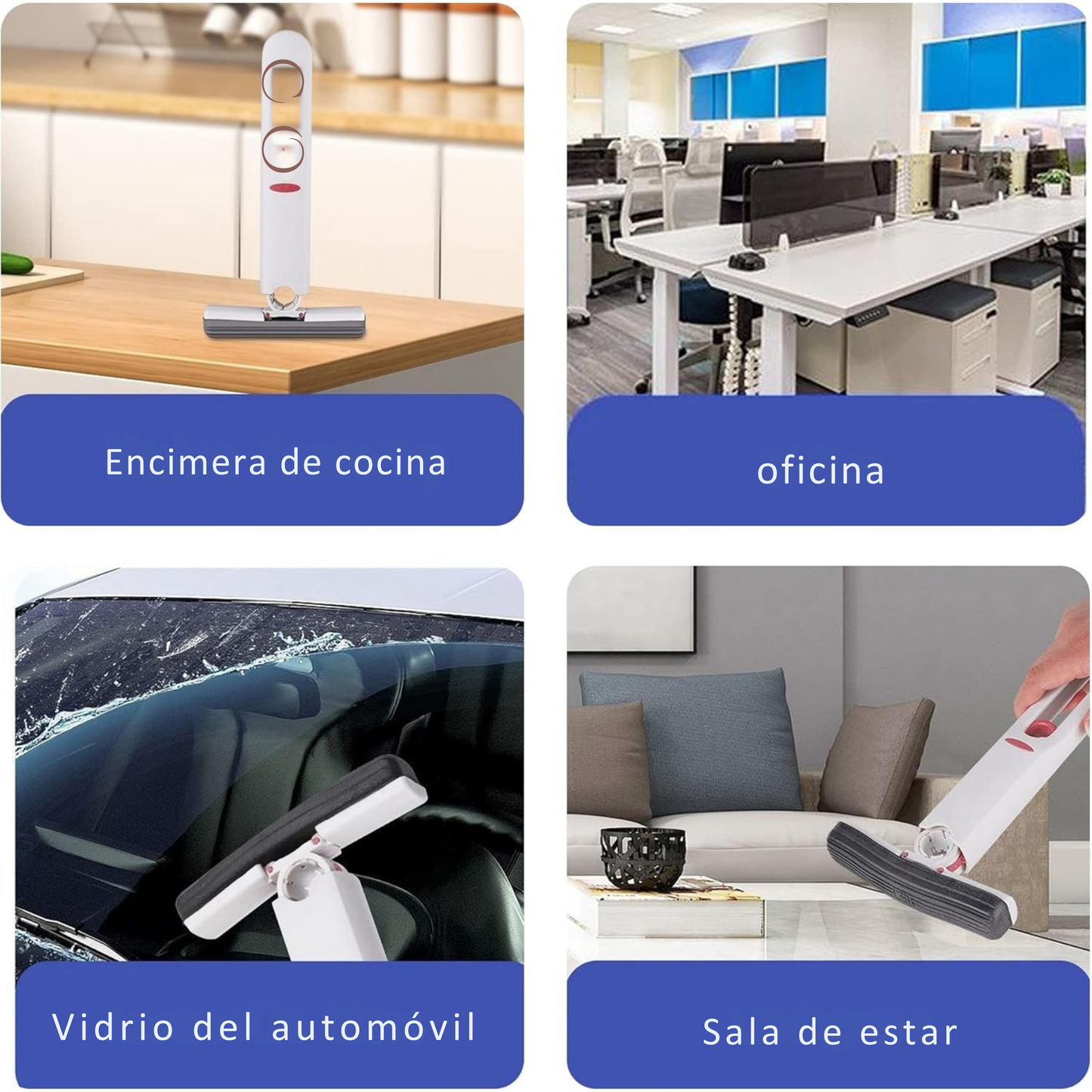 Mini Limpiador Exprimible Plegable Mopa Limpia Cocina y Vidrios MN-001